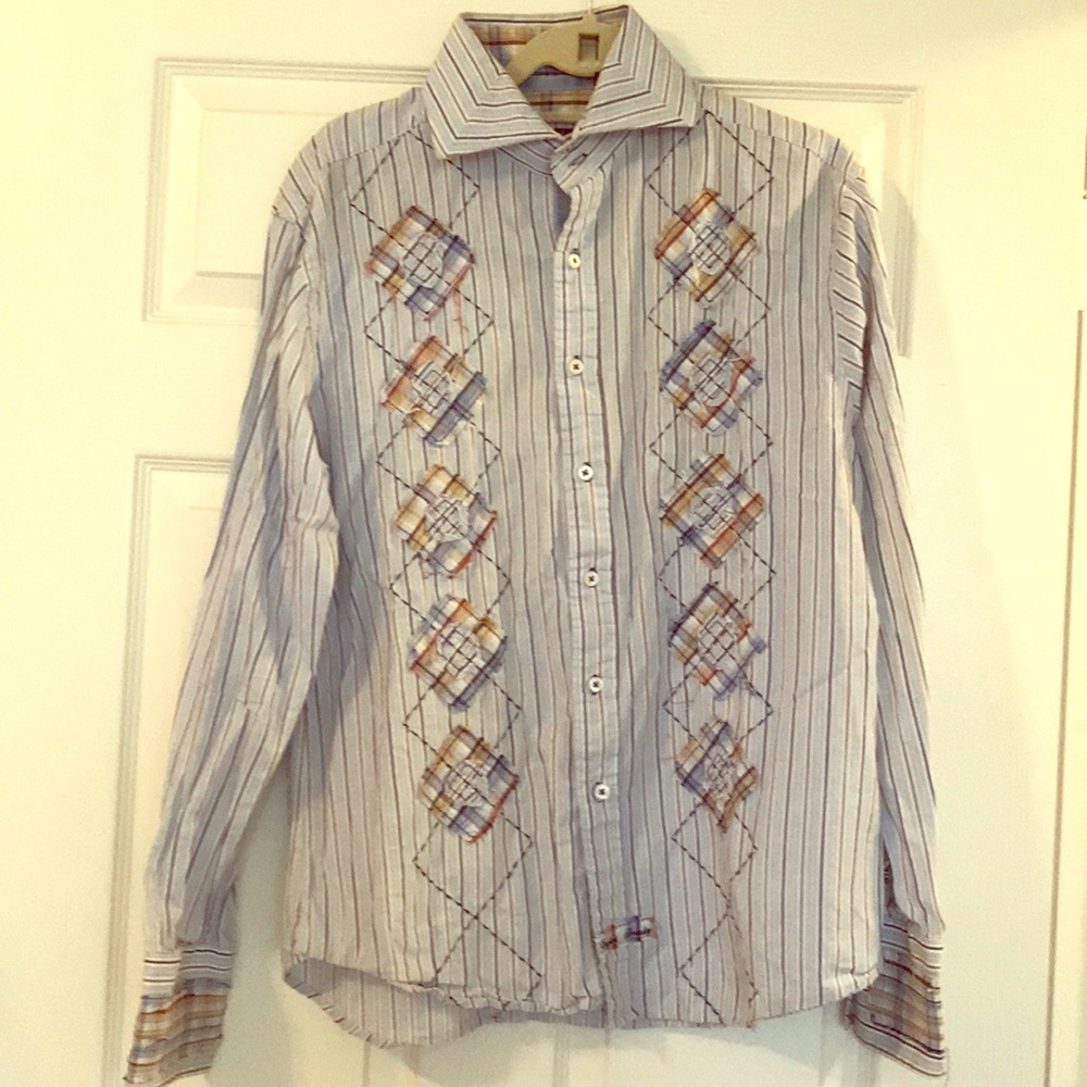 Blue button down